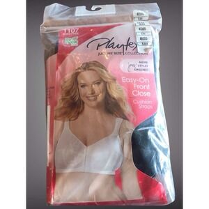 Black Playtex Just My Size Easy On 1107 Wire Free Front Hook Bra 46DDD *NEW*